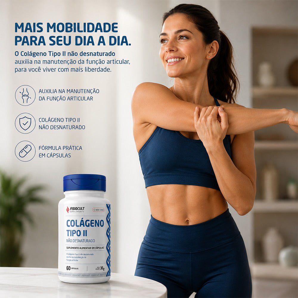 Colágeno Tipo II 40mg + Curcumina 130mg + Magnésio 200mg Fisiocult Supplements - FisioCult Suplementos