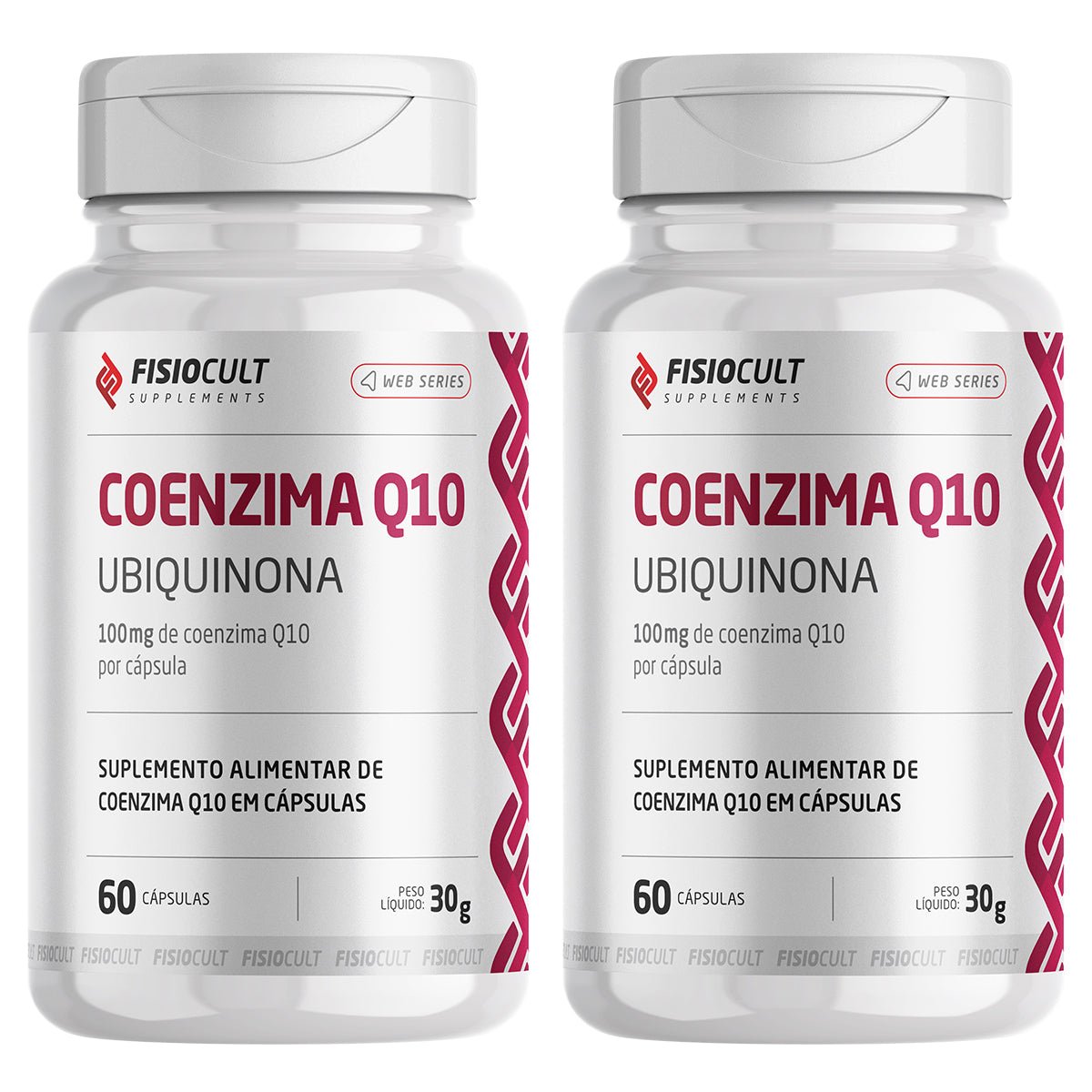 Kit: Coenzima Q10 Ubiquinona 100mg 60 Cápsulas - 2 Potes - Fisiocult Supplements - Fisiocult Supplements