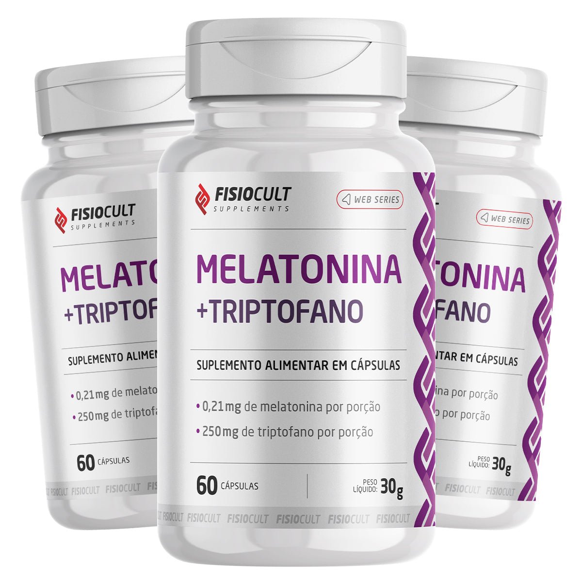 Melatonina + Triptofano 3 Potes - Fisiocult Supplements